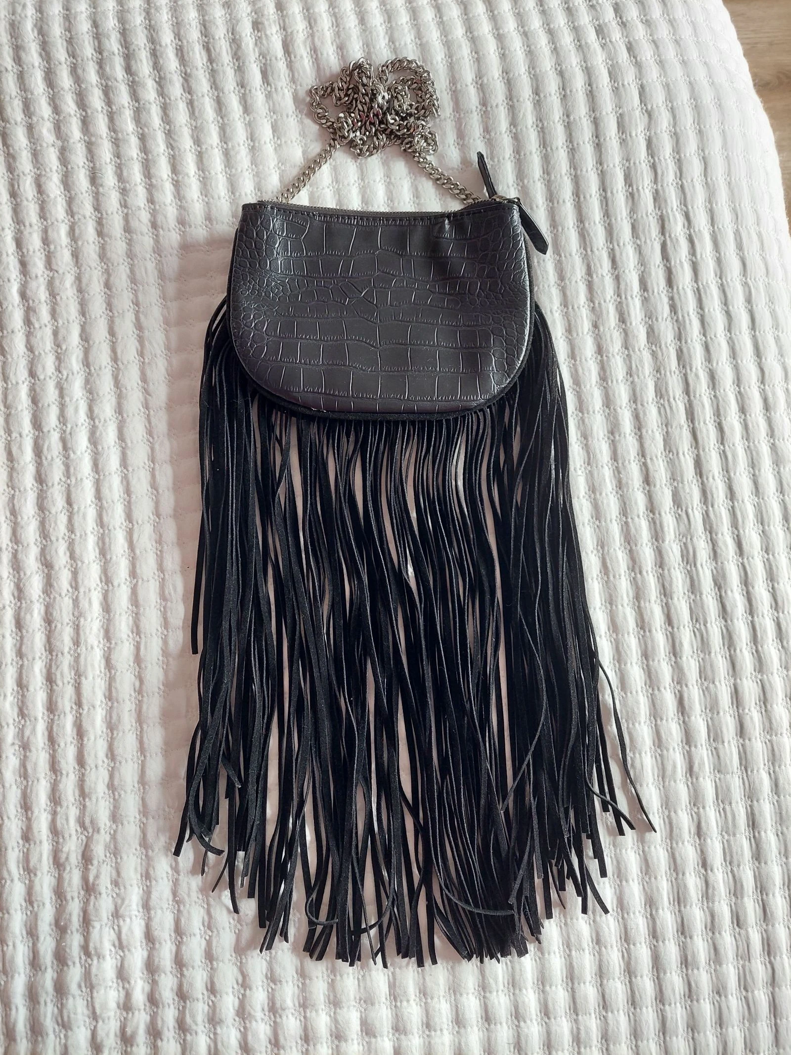 Zara Black Fringe Bag
